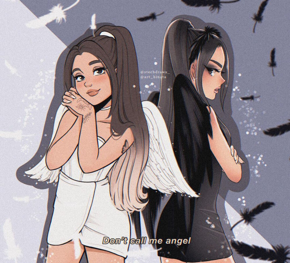 ariana grande a妹 欧美女歌手 diva 美女 手绘 插画 女头 壁纸 可爱 日系 真人芭比 rain on me illustration ins:stechdraws_ thanku,next Q版头像