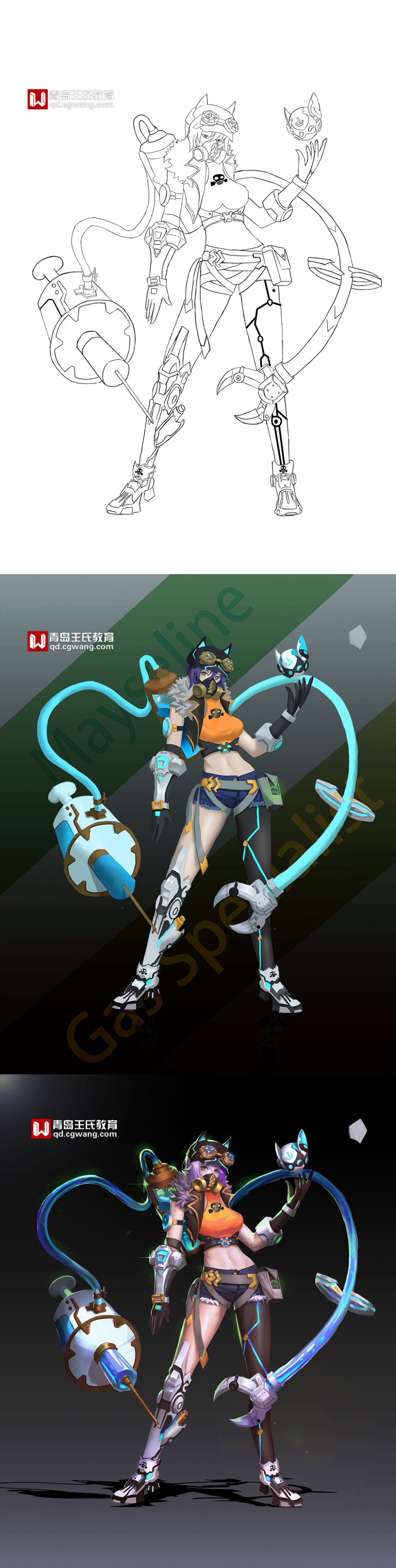 青岛王氏教育学员作品丨原画丨绘画丨插画
通过学习和掌握cg绘画人物设定中的裁剪设计，提升学生对服装穿搭的审美，也深入学习裁剪设计理论，能设计出时尚漂亮的裁剪设计，从而产出一幅完美的作品。
一起来看看今天青岛校区新闻号给大家带来的学员作品欣赏吧~