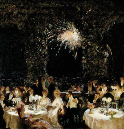 19世纪的烟火夜宴。作者：Gaston La Touche ​