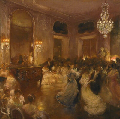 19世纪的烟火夜宴。作者：Gaston La Touche ​