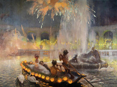 19世纪的烟火夜宴。作者：Gaston La Touche ​