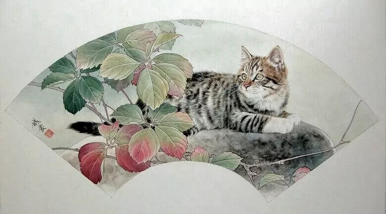 工笔，猫，画家：邢诚爱