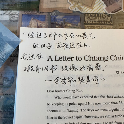 语录分享
手写字帖：屿鱼文创—小熊手写体
背景书：《英译中国现代散文》
©️小熊手写-