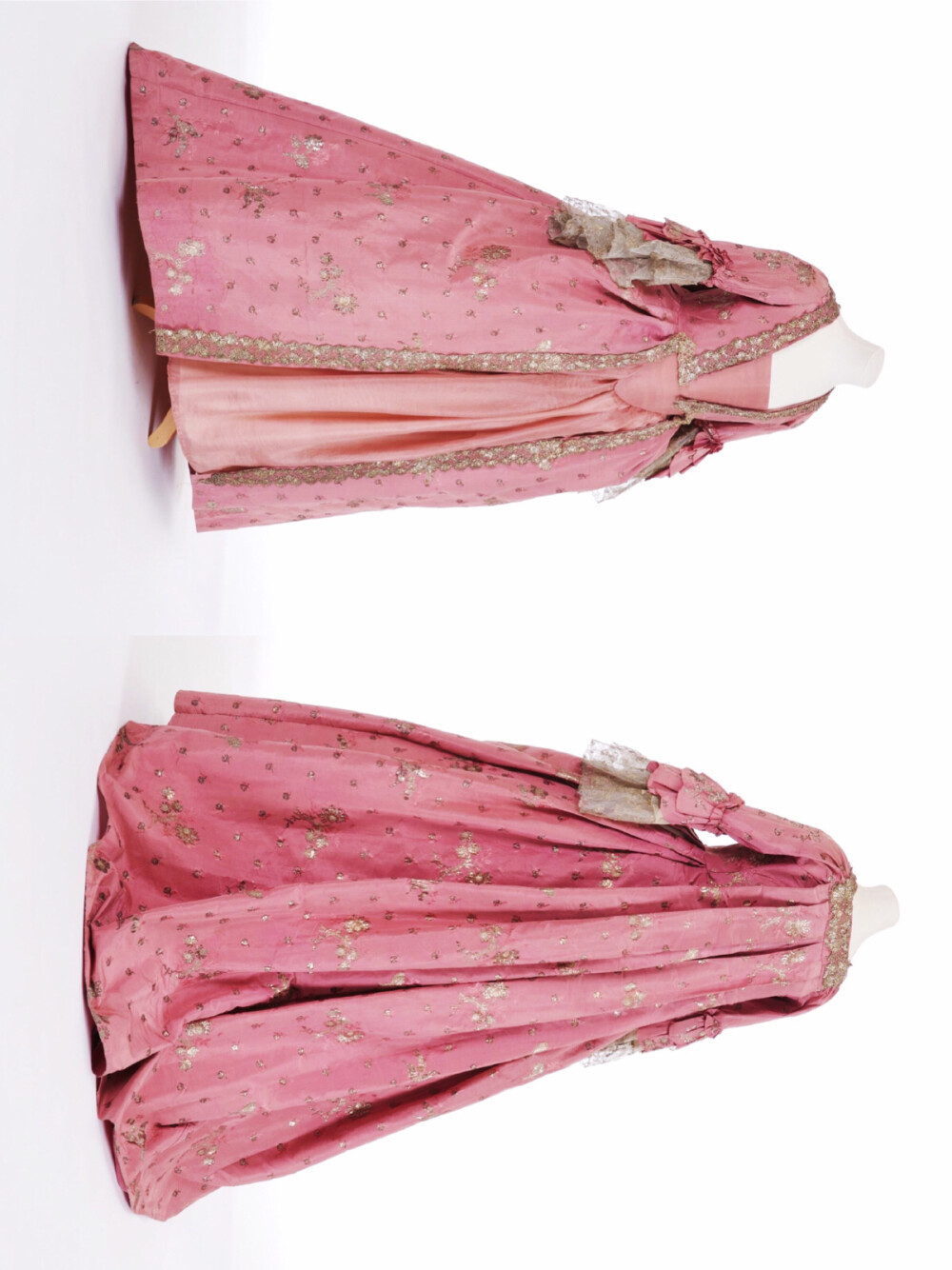 巴斯时尚博物馆 1750年代 粉色丝绸法式女袍 ​​​