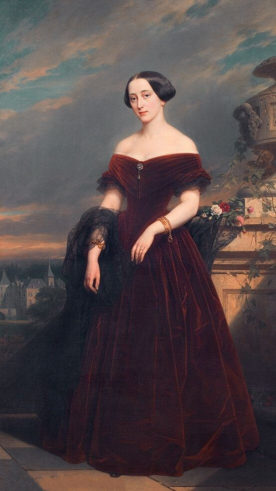 伊丽莎白安托瓦内特巴罗纳斯夫人德国贵族公爵夫人全身画像