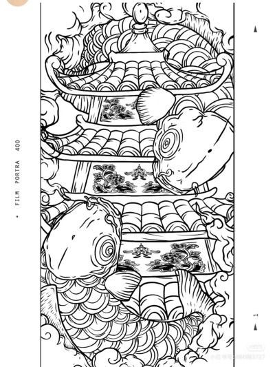 国潮 建筑 插画