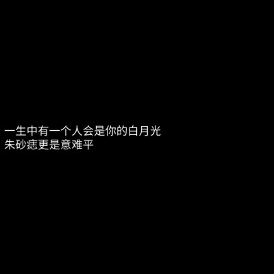 白月光与朱砂痣
纯黑色背景文字