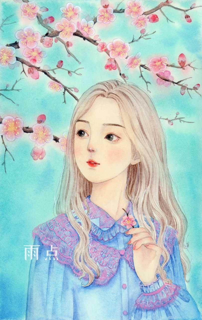 一组水彩人物手绘作品，画风好美
插画师｜@雨点儿吗 ​​​