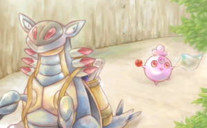 #宝可梦。时暗空探险队   「特殊剧情cg  胖可丁会长（曾经的）与太古盔甲」   pid：4388719