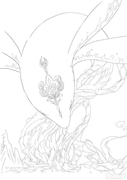 大鱼海棠鲲手绘素描图片