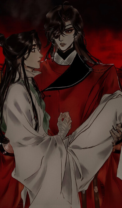 #天官赐福#
“我喜欢的那个人，是个金枝玉叶的贵人。”
“为他升起璀璨星辰，做个信徒穷其一生，做他永不倒的支撑。”
画师@喵十八阿
注：这是画师临摹的。