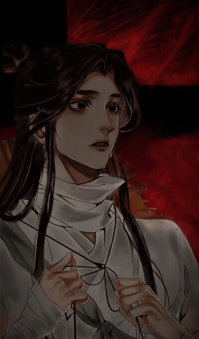 #天官赐福#
“我喜欢的那个人，是个金枝玉叶的贵人。”
“为他升起璀璨星辰，做个信徒穷其一生，做他永不倒的支撑。”
画师@喵十八阿
注：这是画师临摹的。