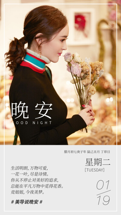 #美导说晚安#生活明朗，万物可爱，一花一叶，尽是诗情。你从不停止对美好的追求，总能在平凡万物中觅得花香。竞姐姐，今夜美梦。