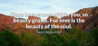 Since love grows within you, so beauty grows. For love is the beauty of the soul.