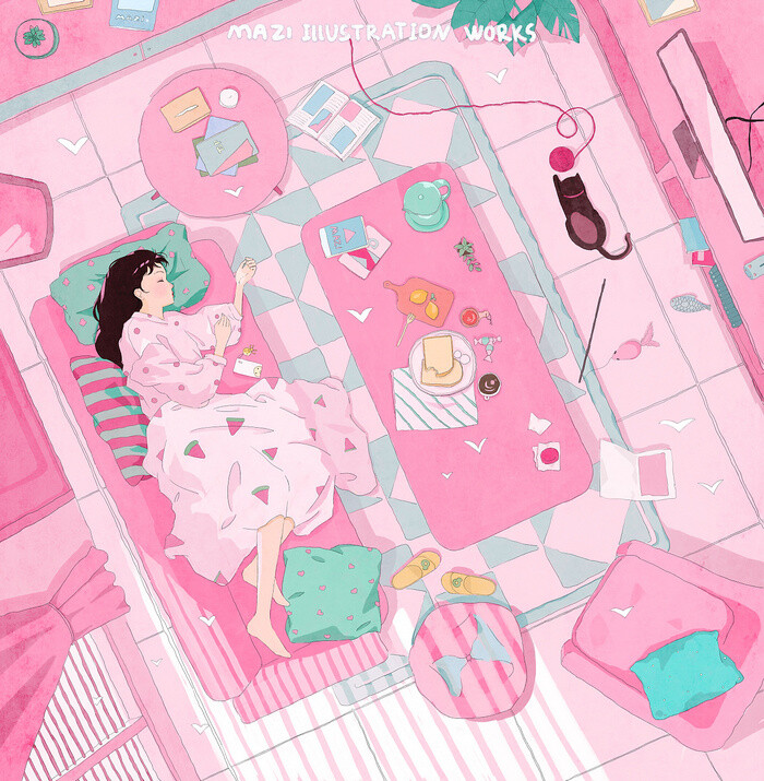 少女 插画 By_画师麻籽_站酷