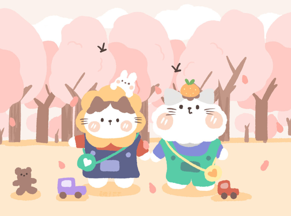 一组可爱的ipad电脑壁纸插画壁纸无水印