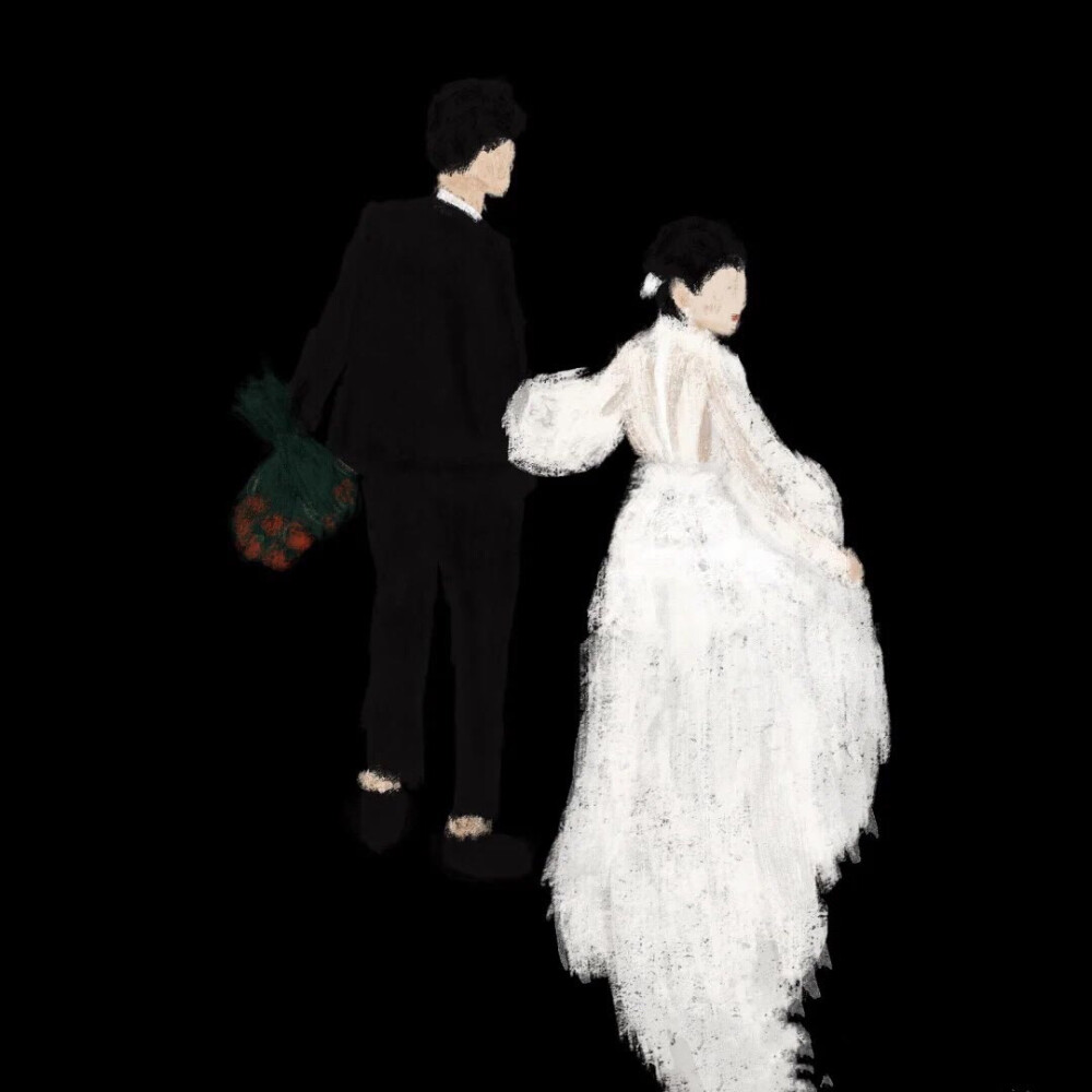 黑色背景 婚纱款 情侣头像