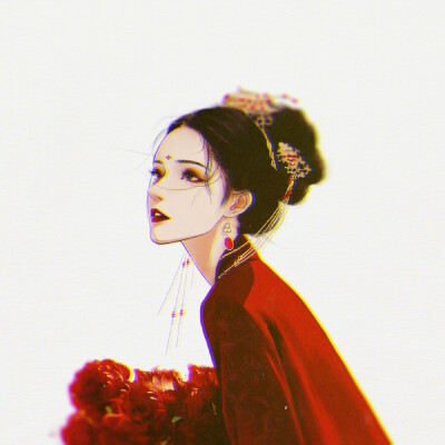 红色系列女生头像头像