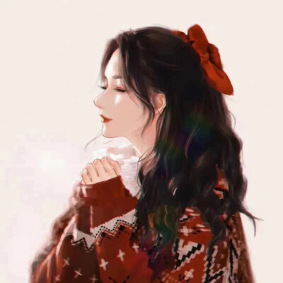 红色系列女生头像头像