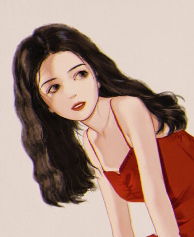 红色系列女生头像头像