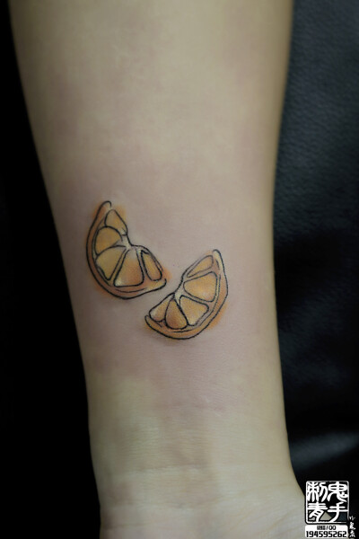 鬼手纹身小鬼店手腕水彩橘子纹身师阿旭