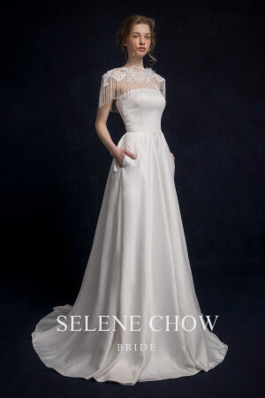 SELENE CHOW 婚纱，图源微博cr：@设计师Selene Chow