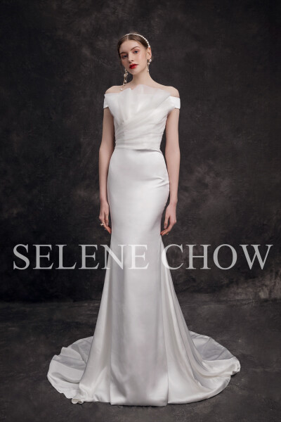 SELENE CHOW 白色系礼服，图源微博cr：@设计师Selene Chow