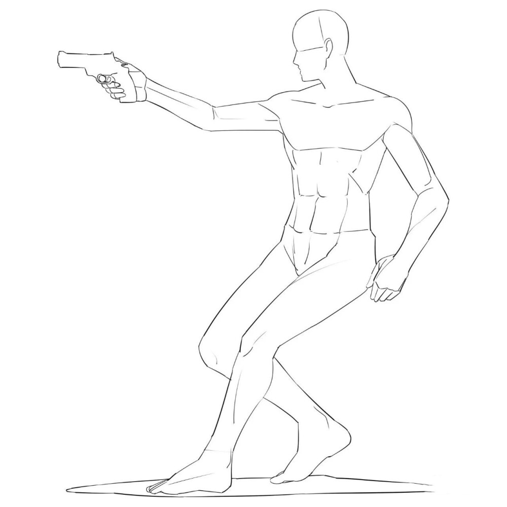 帅气的持枪姿势，即使握不到枪，也想将这帅气的姿势画出来。今天给大家分享的这套人体素材就是关于不同角度的持枪姿势，教你如何抓住一个完美的角度，将持枪的姿势画出最由气势的感觉！
如有侵权请私信，我们及时删除处理
名动漫·赛高学画