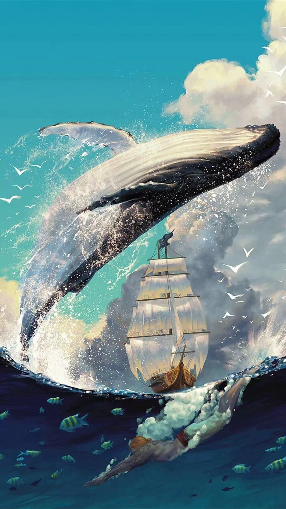 很多事情呢，偏偏是他不在意了，你才给回应。所以趁现在。我不想等以后也不想等你有能力，我就这样出现了。朝着没有做好准备的你。
第213期鲸鱼壁纸分享。侵权删。