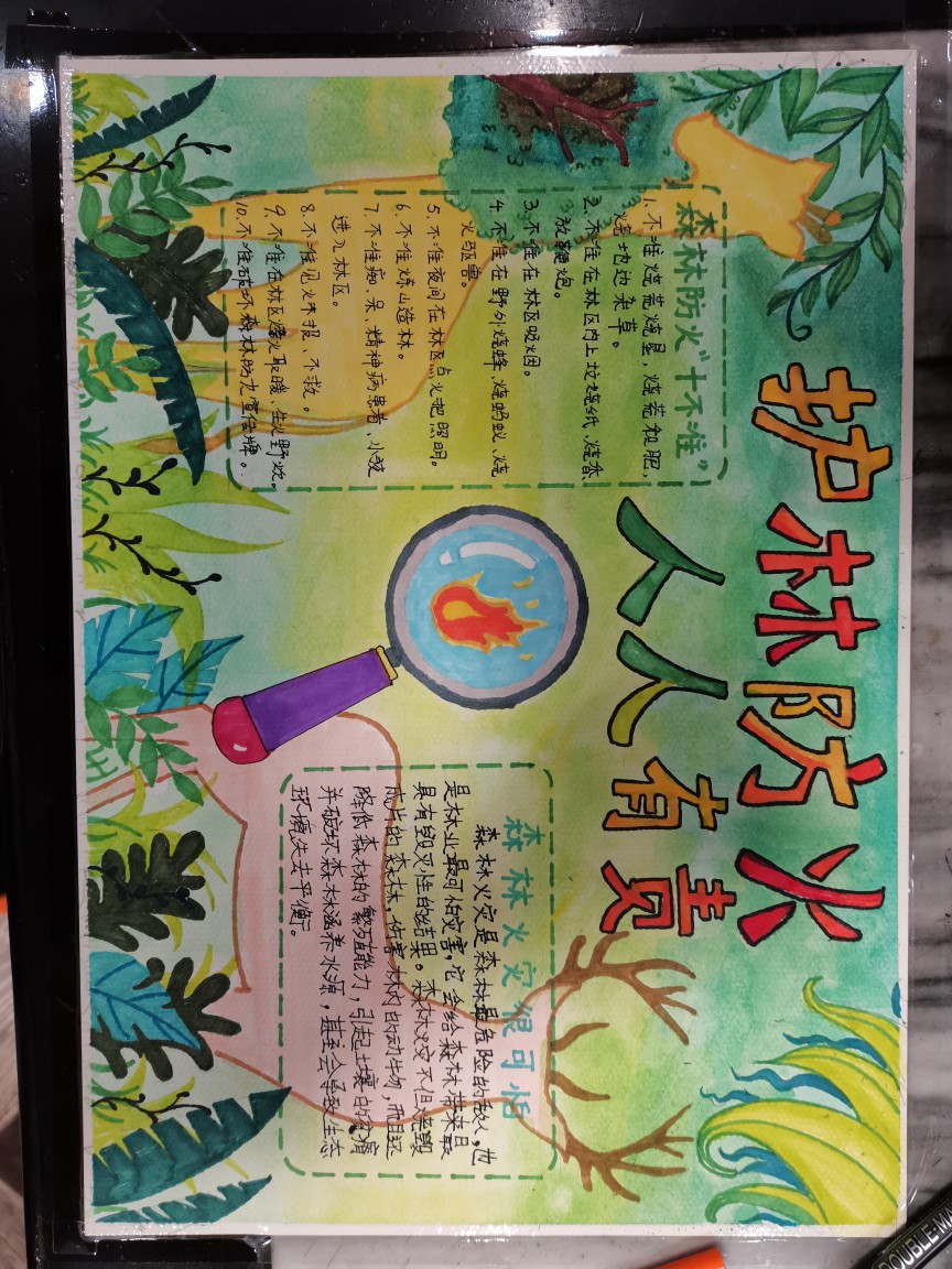 森林防火手抄报