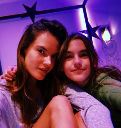 Alessandra Ambrosio and her daughter