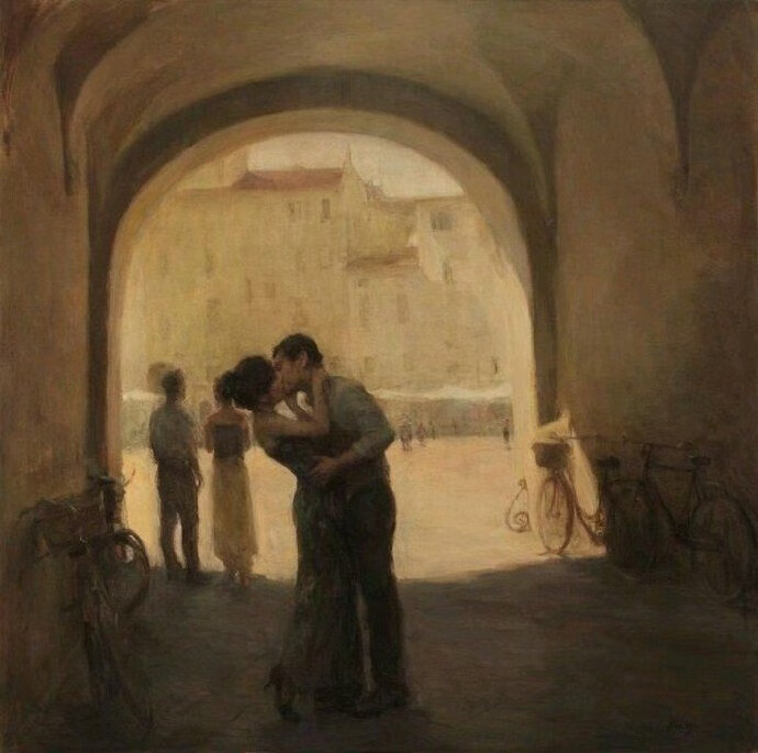 油画中的恋人 艺术家Ron Hicks