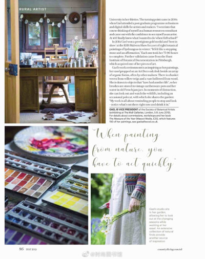 The art of botanicals,植物的艺术 . 新上一本非常好看的#英国生活方式类杂志《Country Living UK》#。Country Living英国版是一本关于家居，花园，美食，旅行和健康的田园生活方式类杂志。杂志图源来自时尚图书馆AP…