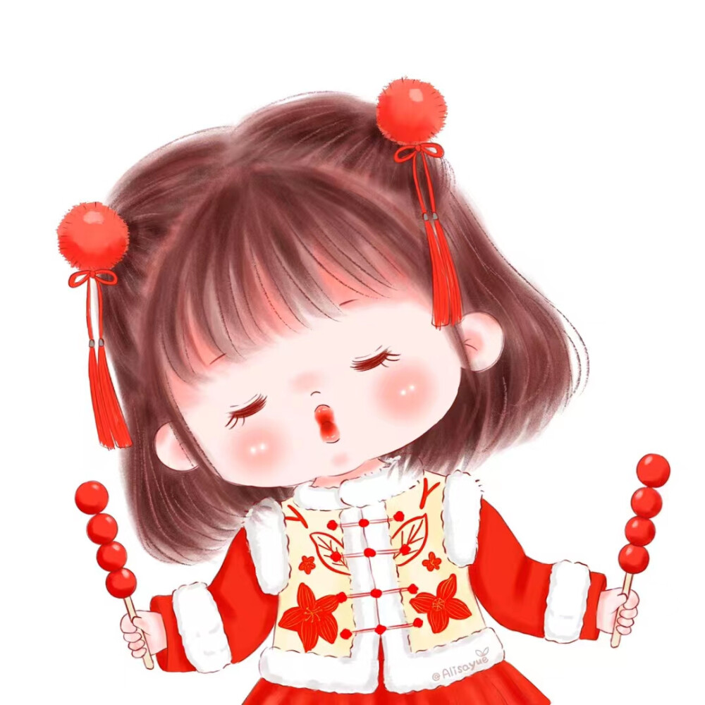 六人闺蜜头像动漫过年可爱喜庆