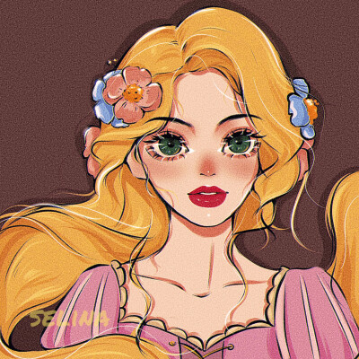 迪士尼公主磨砂质感手绘头像
画师：SELINA