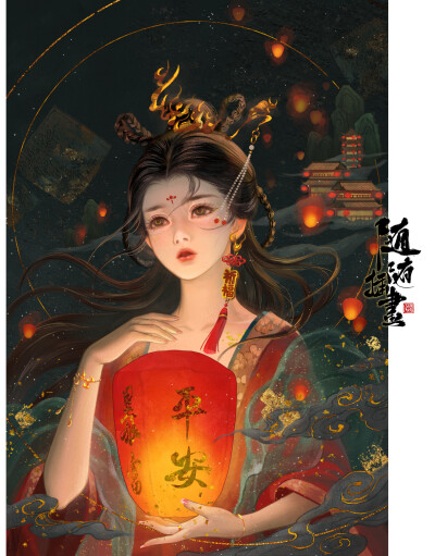 手绘 壁纸 插画 by 养猫画画的随随