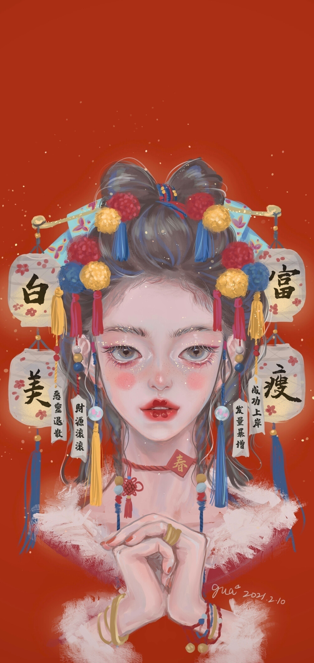 手绘风女生插画头像壁纸
太好看了吧！｜cr： gua老师 ​ ​​​