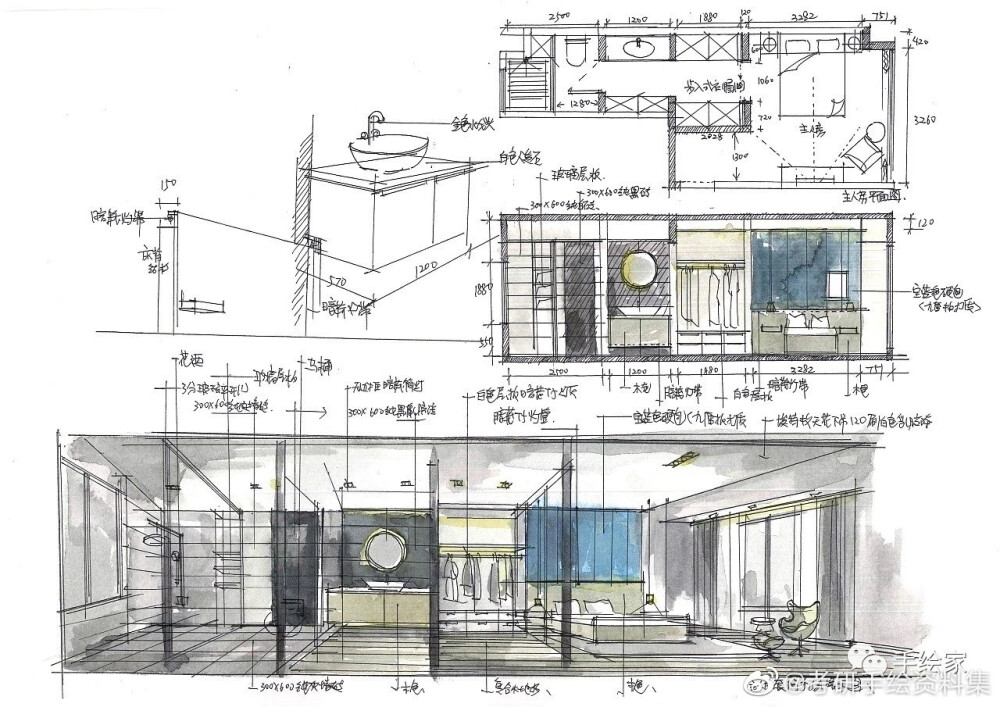 室内设计马克笔手绘 /快题设计/建筑设计/手绘/商业空间