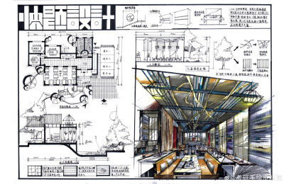 室内设计马克笔手绘 /快题设计/室内设计/手绘/商业空间