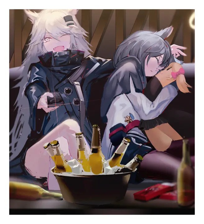 明日方舟★拉普兰德×德克萨斯
拉：德克萨斯做得到吗？
德:闭嘴……