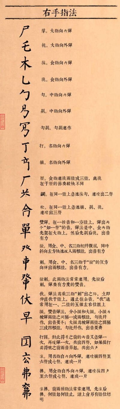 古琴减字谱