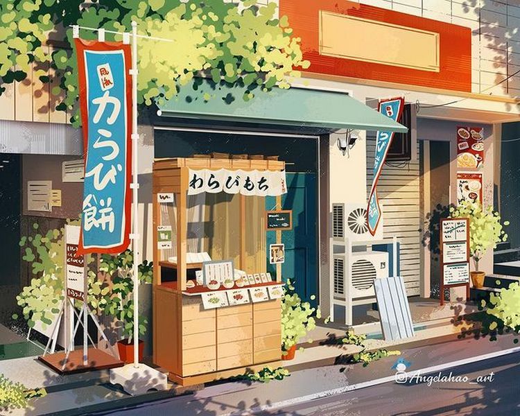 街边小店 插画 angelahao_art