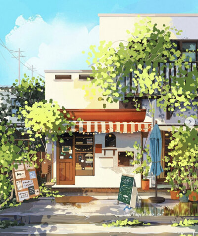 街边小店 插画 angelahao_art