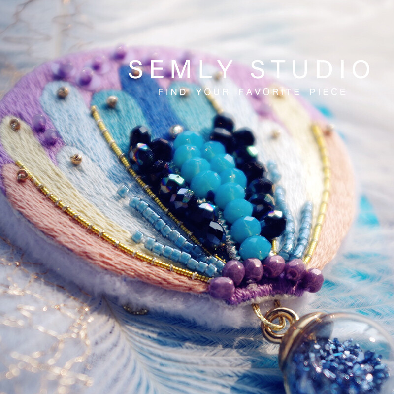 【SEMLY STUDIO 】[材料包]热气球胸针欧式刺绣diy珠绣手工制作自
