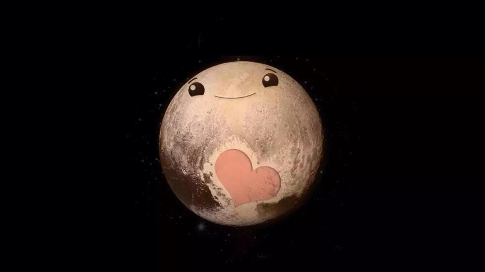 冥王星与卡绒 pluto&charon 在孤独与黑暗中陪伴与相守. 图片来自网页