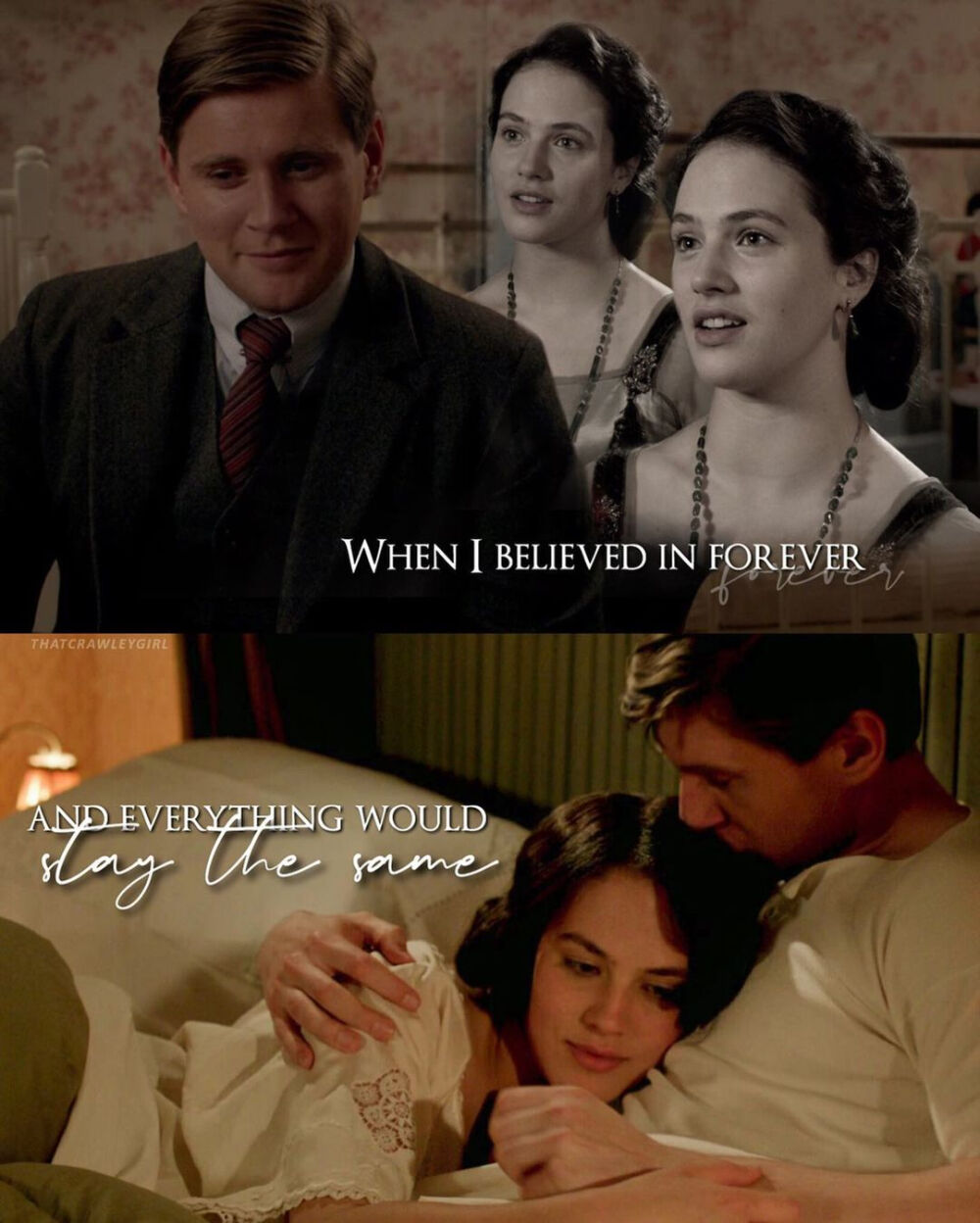 Downton Abbey 唐顿庄园
Sybil Crawley & Tom Branson
Jessica Brown Findlay & Allen Leech
[ins@thatcrawleygirl]