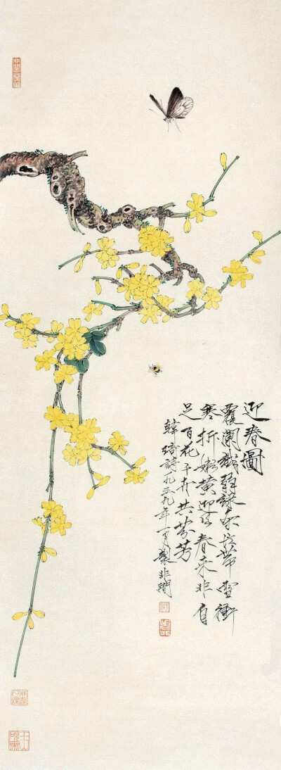 国画迎春花