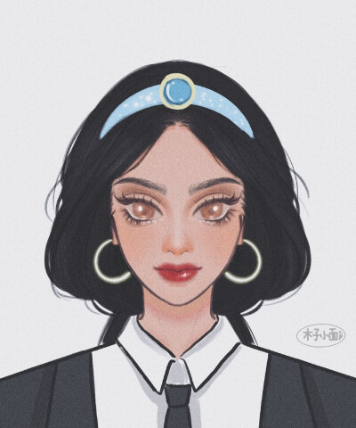 迪士尼公主欧美证件照形象
画师：木子小面