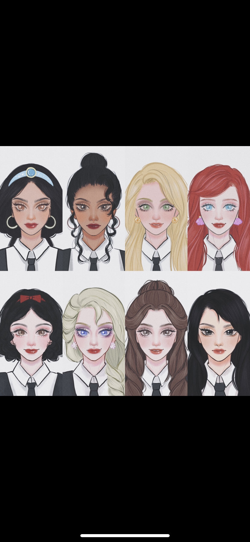 迪士尼公主欧美证件照形象
画师：木子小面