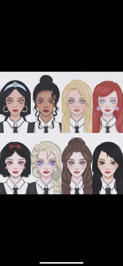 迪士尼公主欧美证件照形象
画师：木子小面